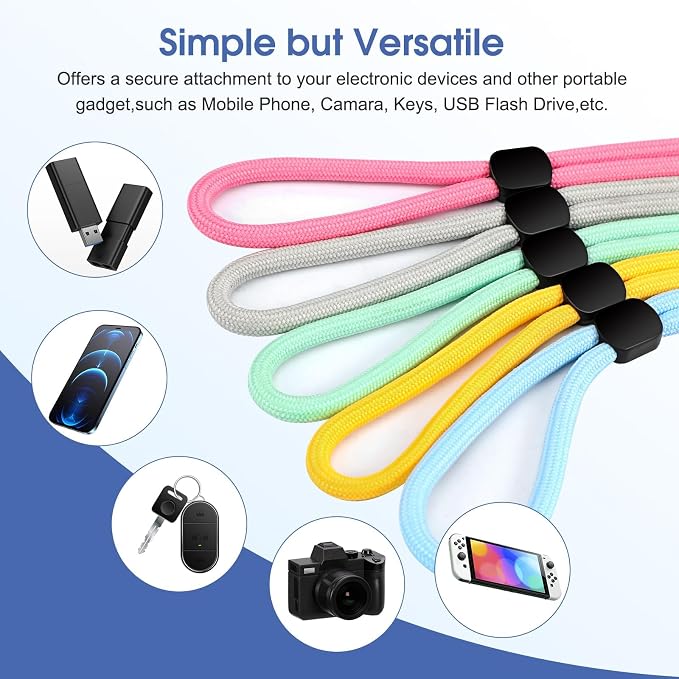 FrgKbTm Hand Wrist Strap Lanyard, Adjustable Nylon Colorful