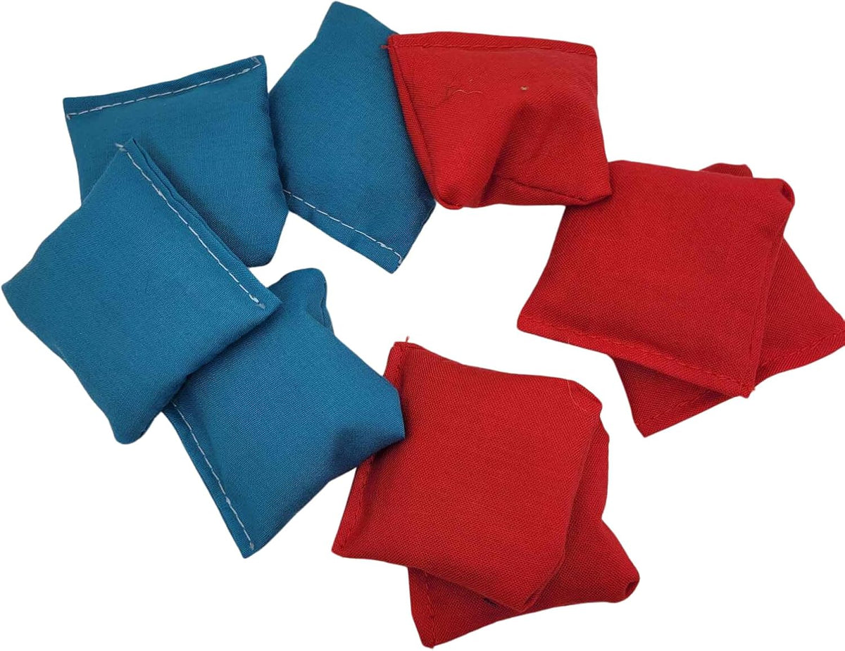 Skiennix Mini Cornhole Bags - All-Weather 2-Inch Bright Blue and Red Set