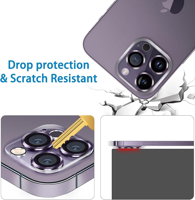 Dengduoduo 3 Pack Tempered Glass Camera Lens Protector