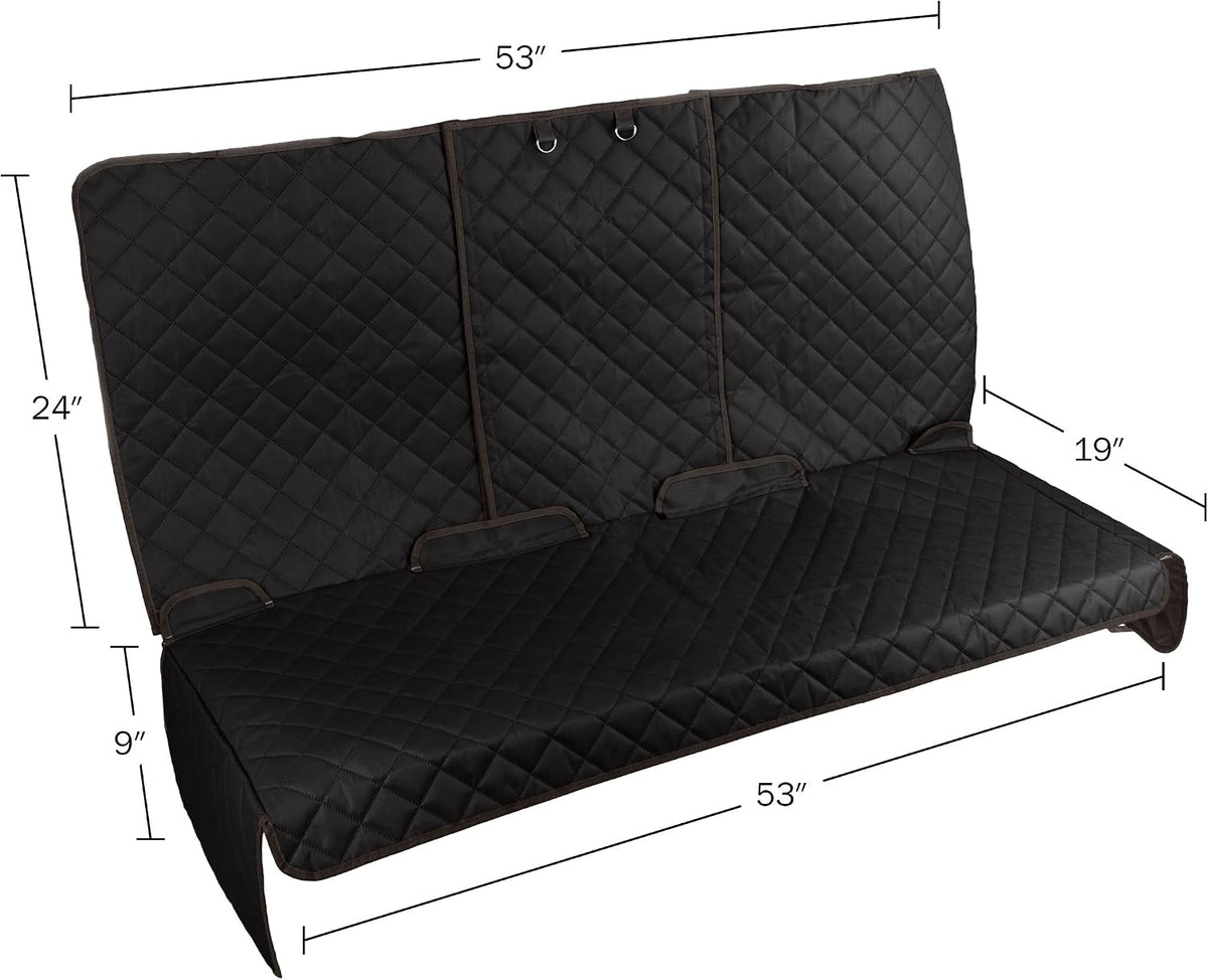 Dog Car Seat Cover for Back Seat - Water-Resistant Car Seat Protector for Cars, Trucks, and SUVs - Seat Cover Protects from Scratches, Mud, Pet Hair and Accidents - Car Accessories by PETMAKER (Black)