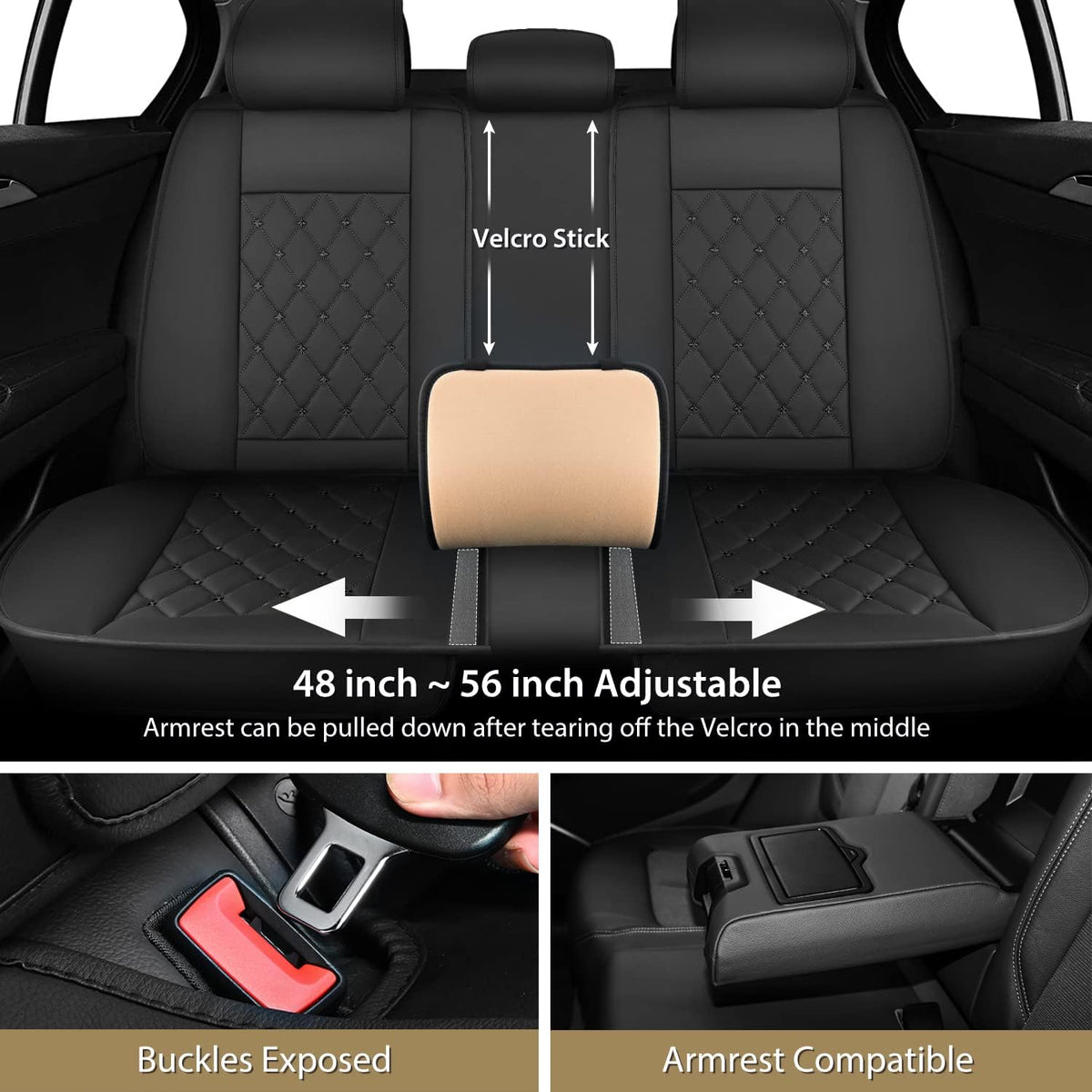 Nilight 5 Car Seat Covers Waterproof Faux Leather Cushions Universal Fit