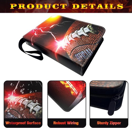 Football Card Binder - 900 Pockets Trading Card Holder with Sleeves | Durable Storage Organizer
