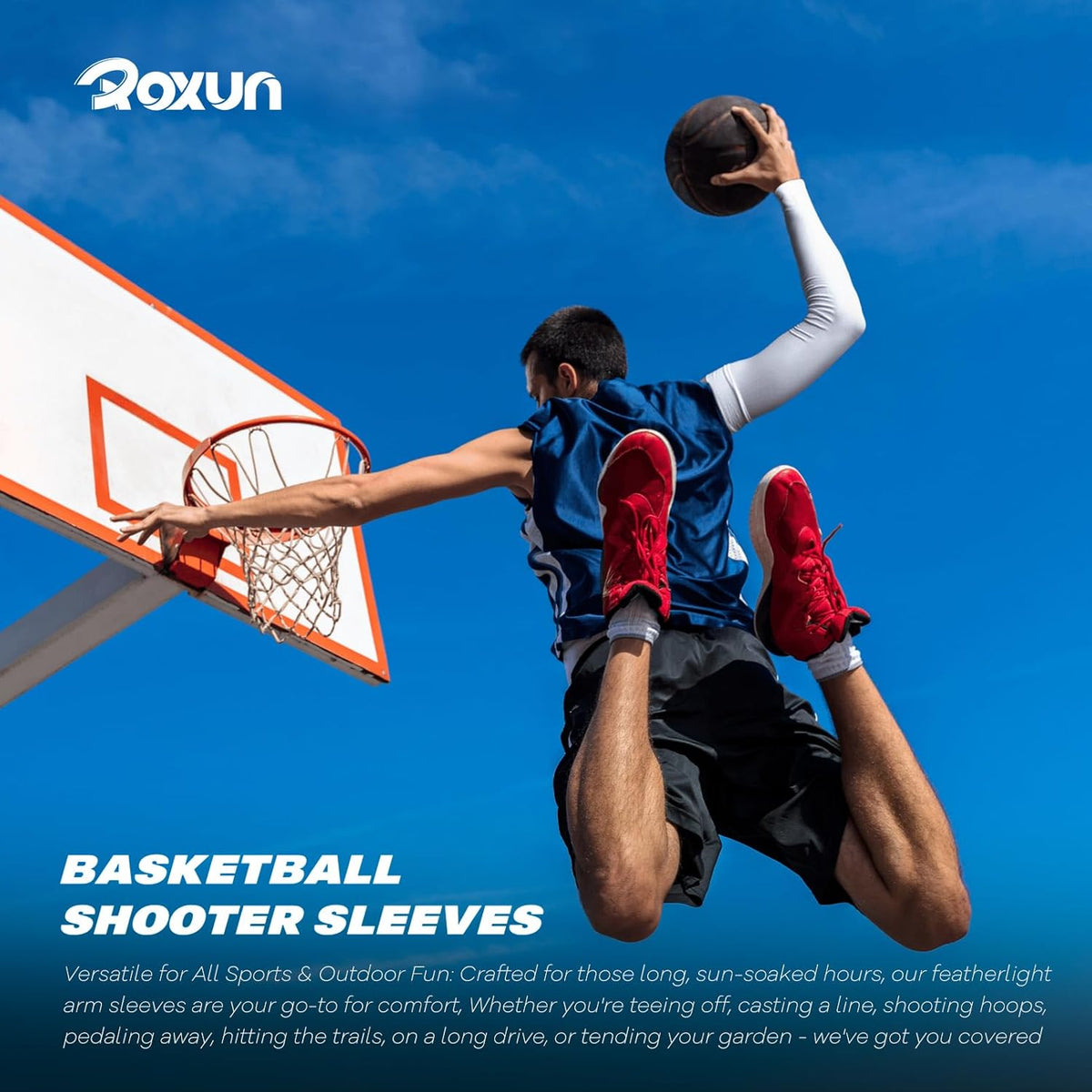 ROXUN Cooling Arm Sleeves - UV Sun Protection & Sports Compression for Men/Women