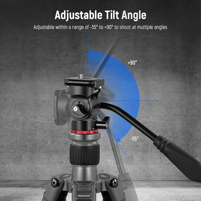 NEEWER Tripod Fluid Head Pan Tilt Head