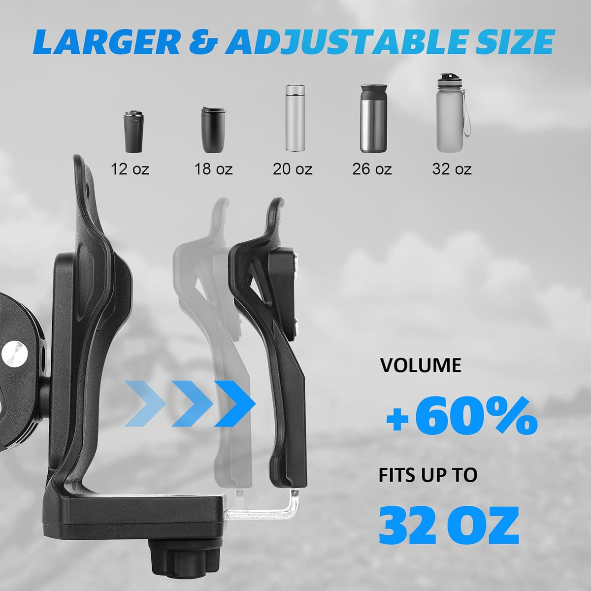 Upgraded Motorcycle ATV Cup Holder Anti Theft Bike Water Bottle Holder