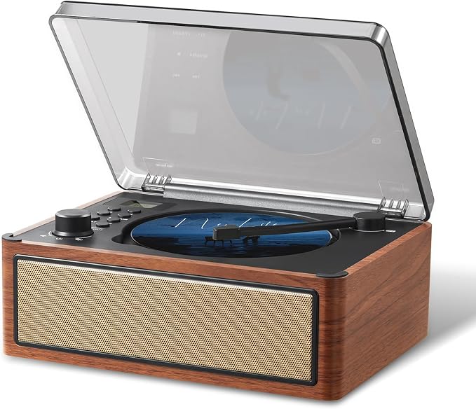 G Keni Retro CD Player with Bluetooth in/Out, Portable CD Player with Dual HiFi