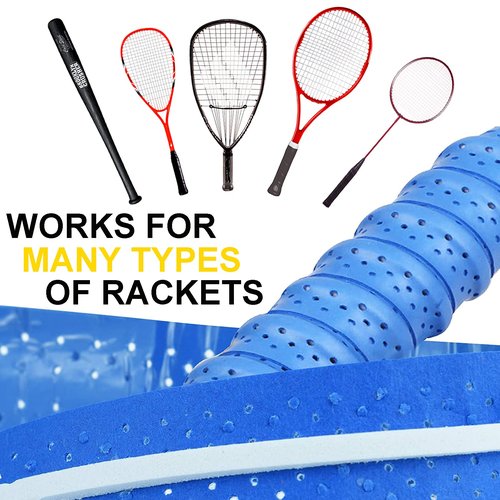 ATGRS Tennis Grip Tacky Tennis Racket Grip Tape Absorbent Anti-Slip Overgrip for Tennis Badminton Pickleball Racquet Handle Grip with Damping Ridges Overgrips (White)