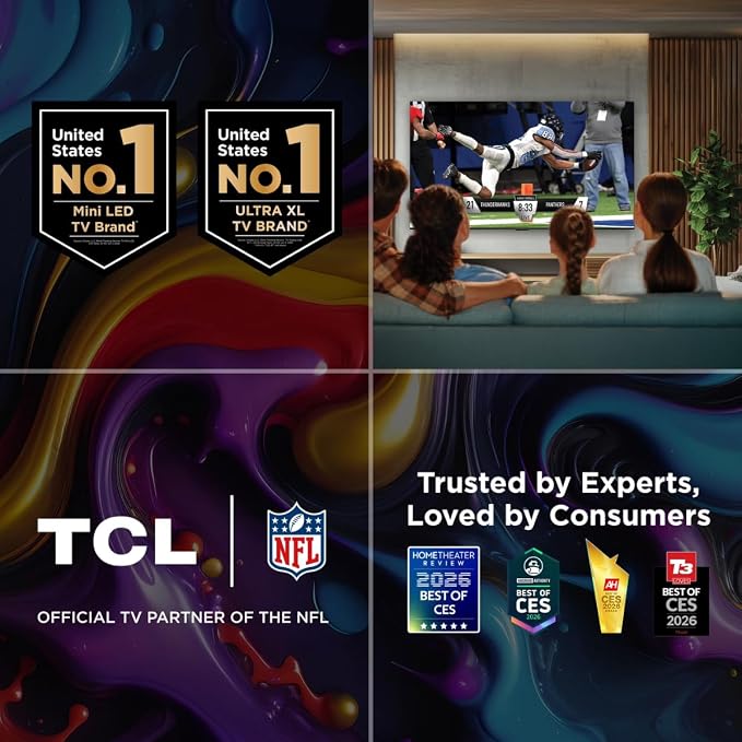 TCL 50" Q51K Q Series Q-LED 4K UHD HDR+ with Google TV Dolby Atmos + DTS Virtual:X, Motion Rate 240, AIPQ Processor, Auto Game Mode, Bluetooth + Free Wall Mount (2025) (Renewed)