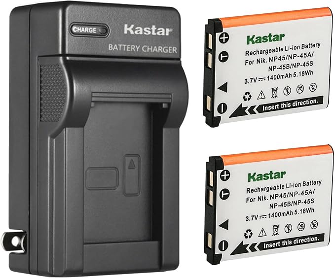 Kastar 2-Pack Battery & AC Wall Charger Replacement
