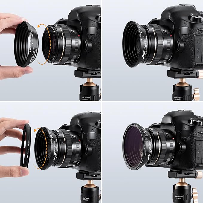 K&F CONCEPT 18 Pieces Filter Ring Adapter Set, Camera Lens Filter Metal