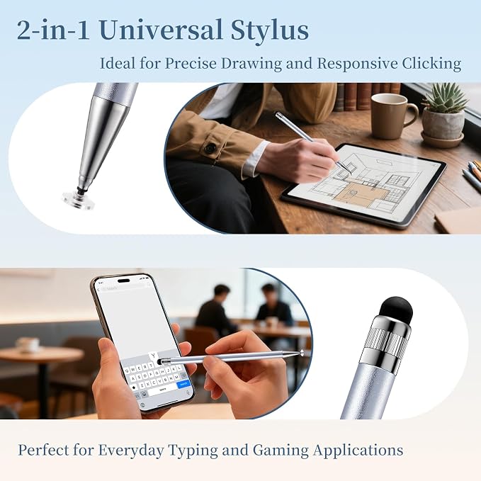 ChaoQ 2-in-1 Stylus Pen for Touchscreen, 6 High Sensitivity Stylus