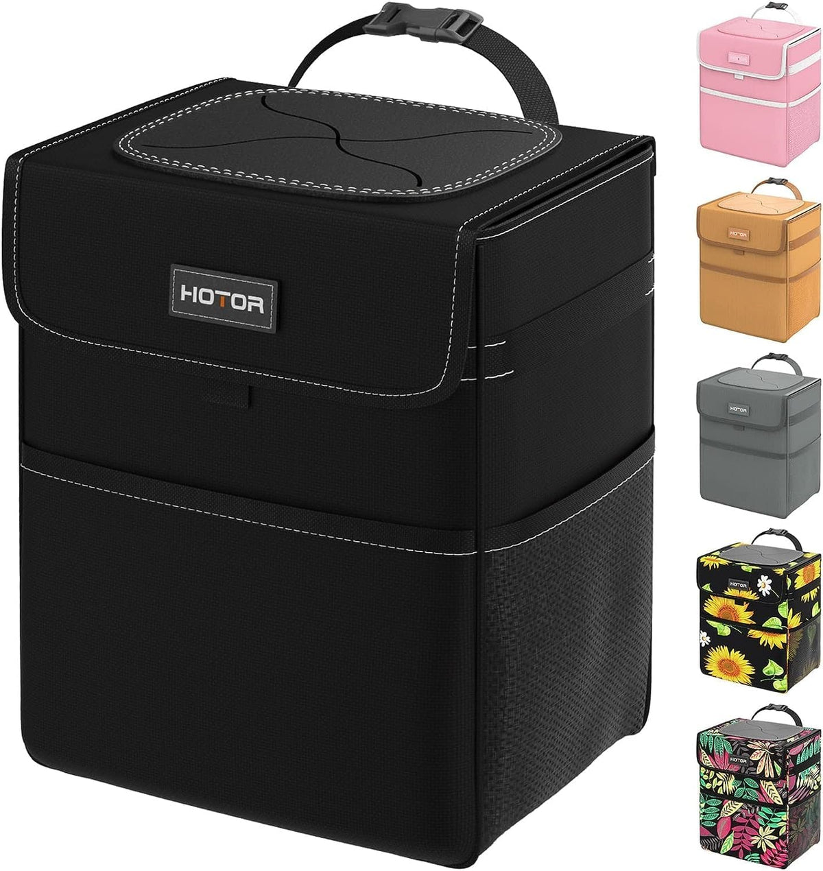 HOTOR Car Trash Can - Leak-Proof Car Organizer and Storage Bag for The Back/Front/Console of Any Cars,Sedans, SUVs & Trucks Easy-to-Install Car Accessory Interior, Cow Print