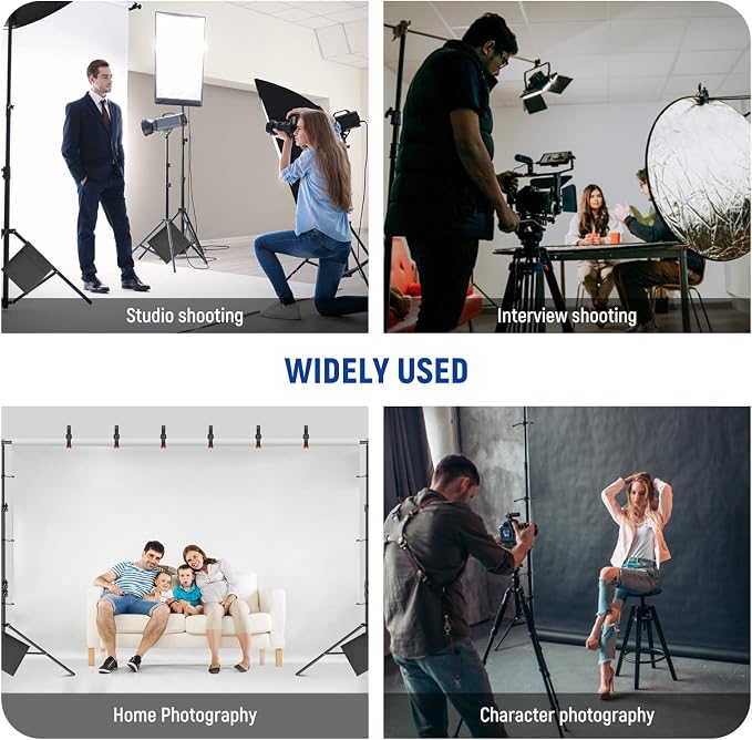 NEEWER 8.5x10ft Adjustable Backdrop Stand Kit, Photography Background Support