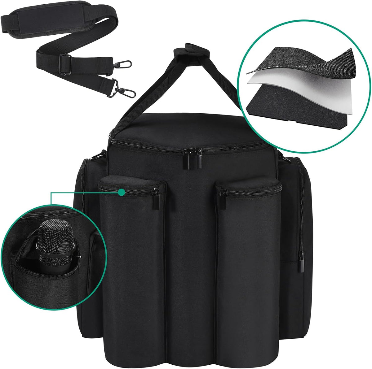 Cover for Bose S1 Pro/S1 Pro+ Portable Bluetooth Speaker System,S1 Pro Travel Carrying Case Shoulder Bag w/Extra Pockets for Microphone,Charger,Cable,Accessories(Black)