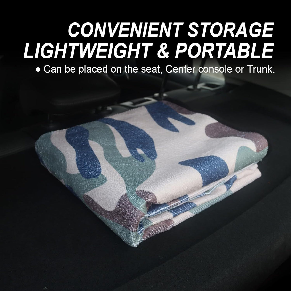 Sweat Towel Car Seat Cover Protector Front Seats for Gym Workout, Running, Swimming, Beach and Hiking, Waterproof Universal Seat Cover for Car, Trucks, Van & SUV (1, Camouflage, Rear Seat)