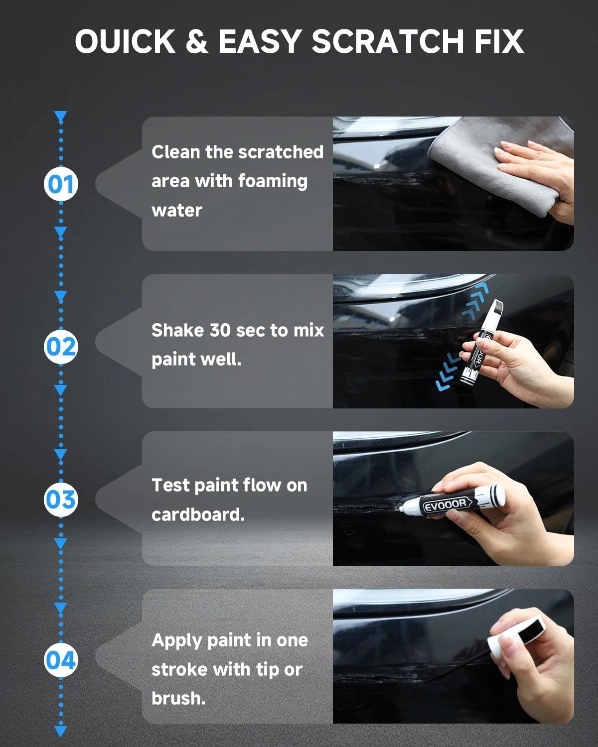 Touch Up Paint for Ford – Exact Match 2 in 1 Paint Pen for Chips and Nicks Repair (Avalanche(DR))