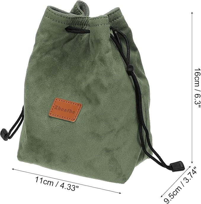 PATIKIL 6.3 x 4.3 Inch Camera Lens Pouch, S Size Drawstring Lens Case Flannel