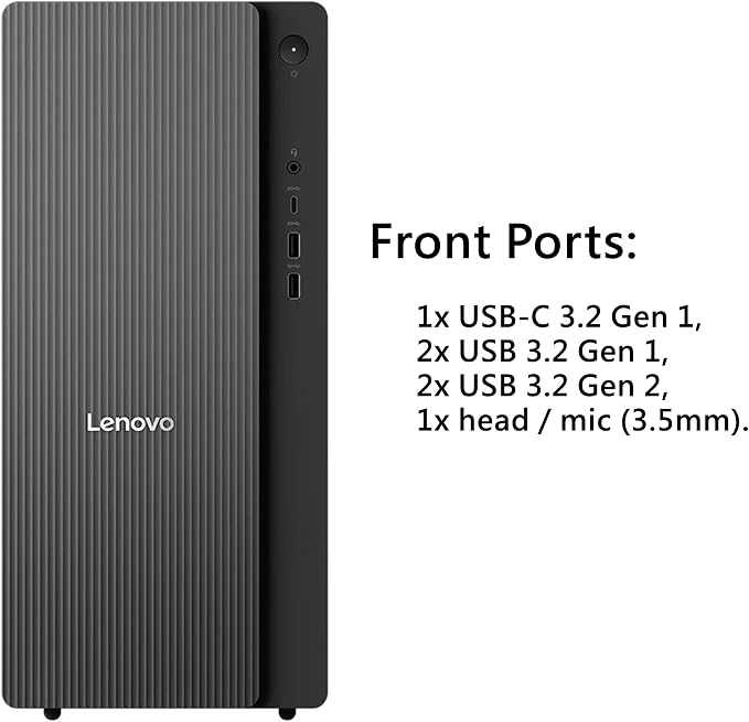 Lenovo IdeaCentre Tower Desktop Computer, 10-core Intel Ultra 5 225 AI PC | 16GB DDR5, 512GB SSD, HDMI + VGA, Wi-Fi 6E, RJ-45, USB-C, Wired Keyboard & Mouse, Windows 11 Home