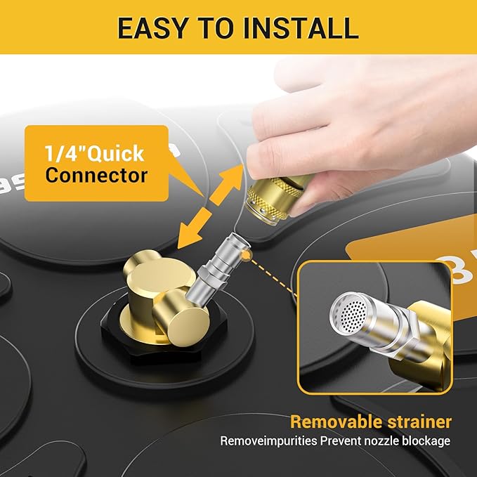 EVEAGE 18 Inch Large Size Pressure Washer Surface Cleaner Attachment with Wheels, 4000 PSI Power Washer Accessory with 1/4" Quick-Connect,2 Extension Wand for Driveways Sidewalks Patios Cleaning