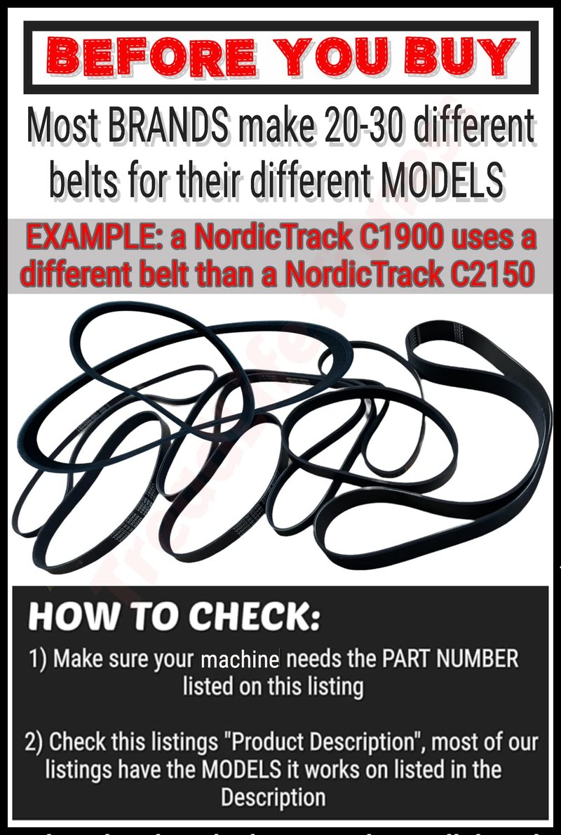 Treadmill Drive Belt | Part Number 260687 | Compatible with NordicTrack T 6.5s Treadmills