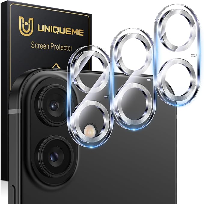 UniqueMe for 3 Pack iPhone 16 / iPhone 16 Plus/iPhone 17 Camera Lens Protector