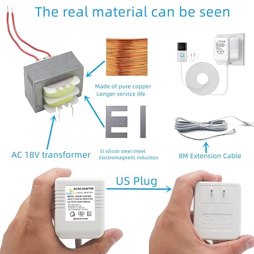XZGm18V500MA doorbell Power Adapter, Video doorbell Special Power Transformer