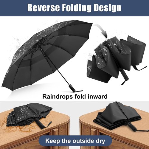G4Free Large Golf Umbrella - Windproof Compact Reverse Design | Automatic Open & Close, 42-62 Inch