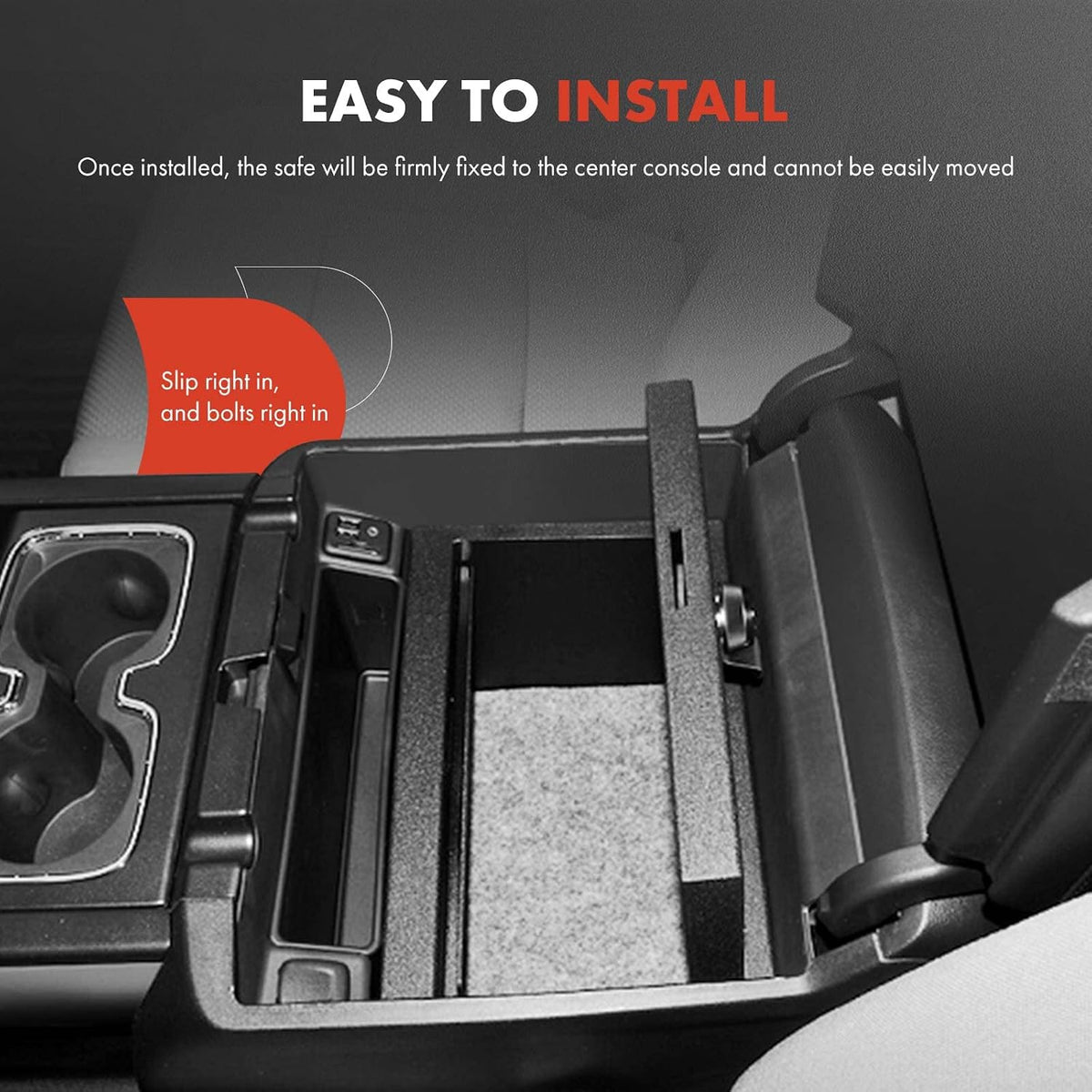 A-Premium Center Console Safe Box with 2 Keys Compatible with Ford
