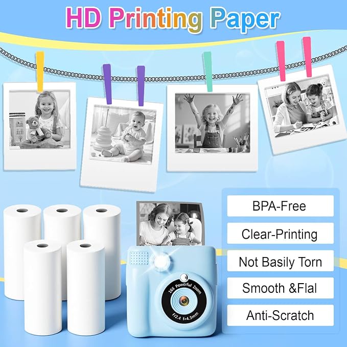 18 Rolls Kids Camera Paper Roll Refill Compatible