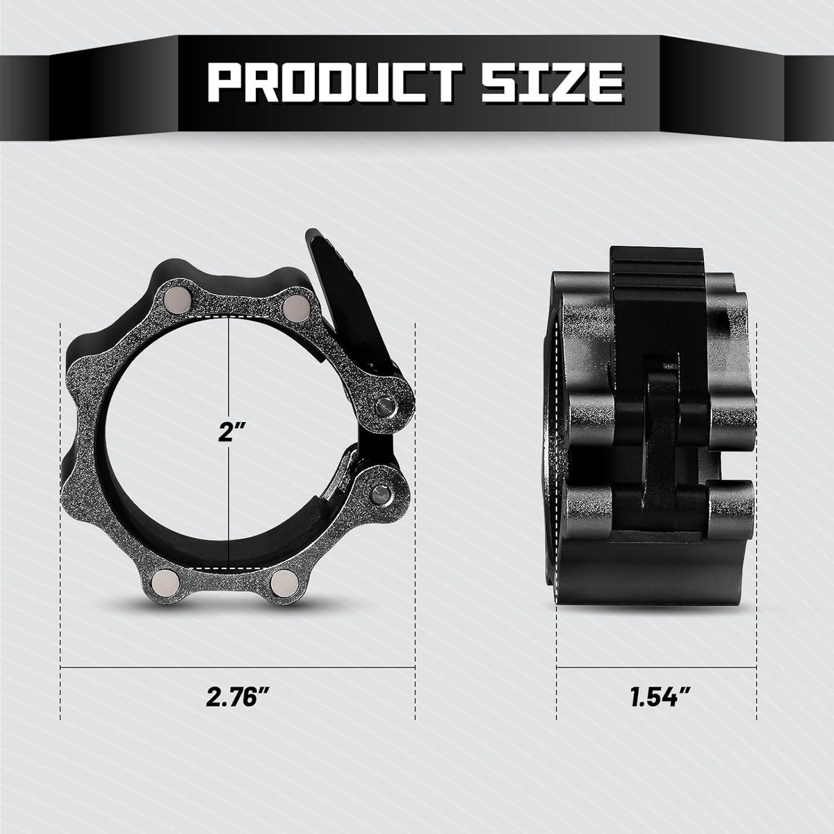 RitFit Barbell Collars - Heavy Duty Magnetic Locking Clamps with Quick Release & Non-Slip Pads (Pair)