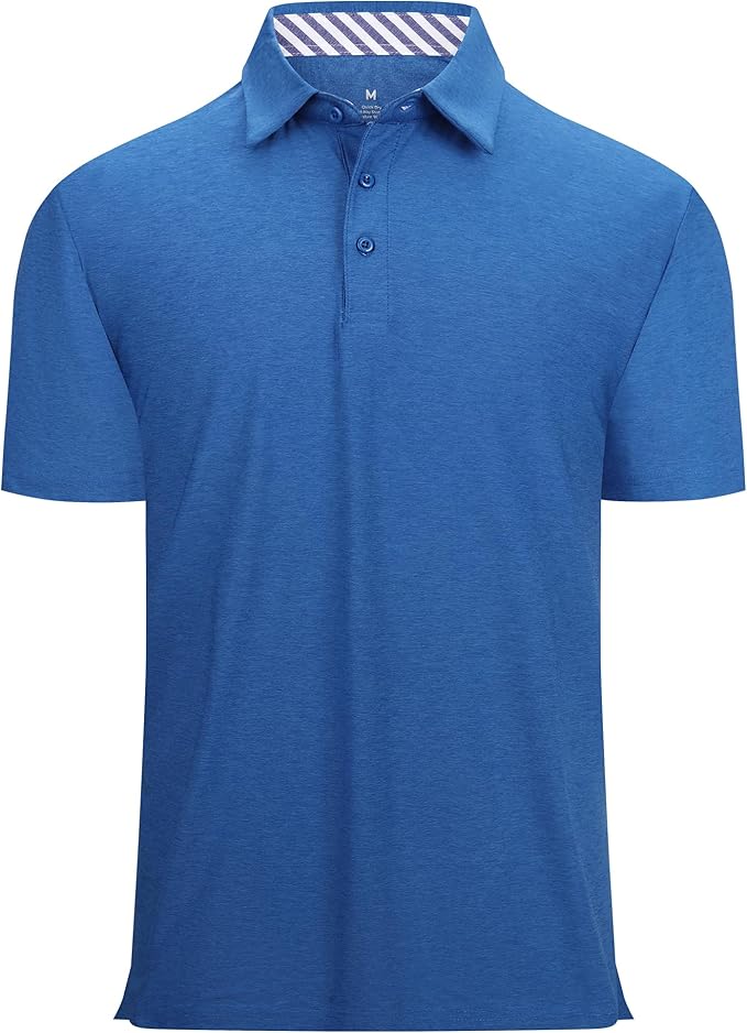 Alex Vando Mens Golf Shirt Moisture Wicking Quick-Dry Short Sleeve Casual Polo Shirts for Men