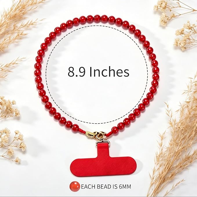 Agate Beaded Phone Wrist Strap for Women Men Stone Beads Charm Handmade