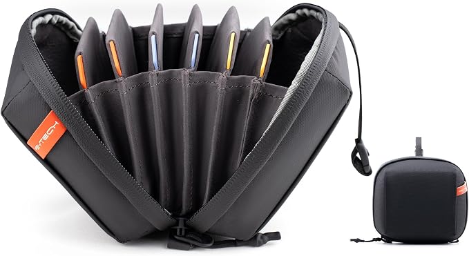 PGYTECH Hard Lens Filter Pouch Up to 100mm, 7 Pockets Camera Filter Bag