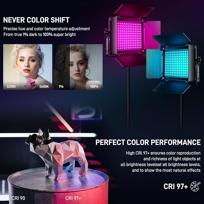 GVM RGB LED Video Light with Lighting Kits, 680RS 50W Led Panel Light with
