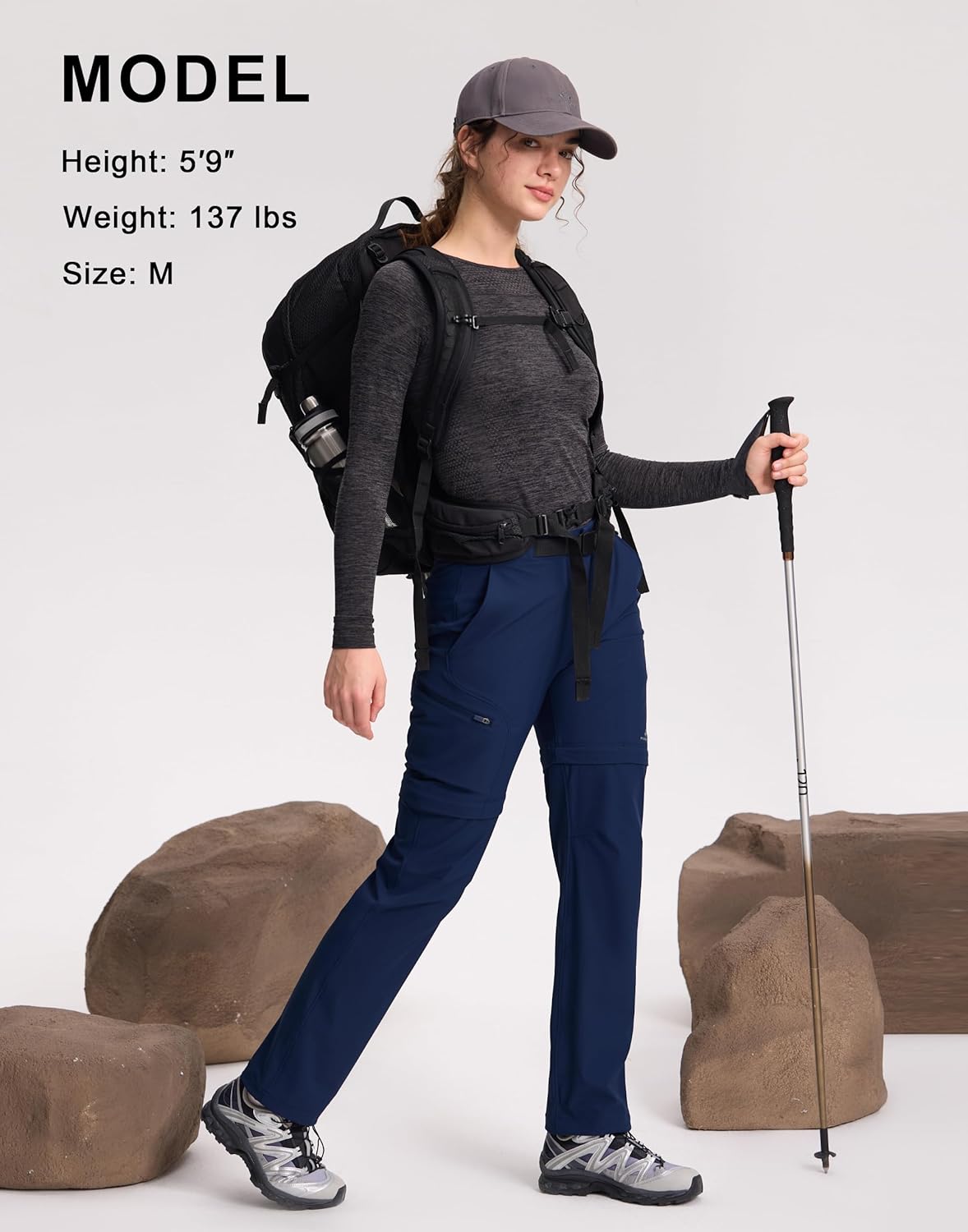 Pioneer Camp Women's Convertible Hiking Pants - Quick Dry Stretch Zip-Off Outdoor Cargo | Safari & Fishing