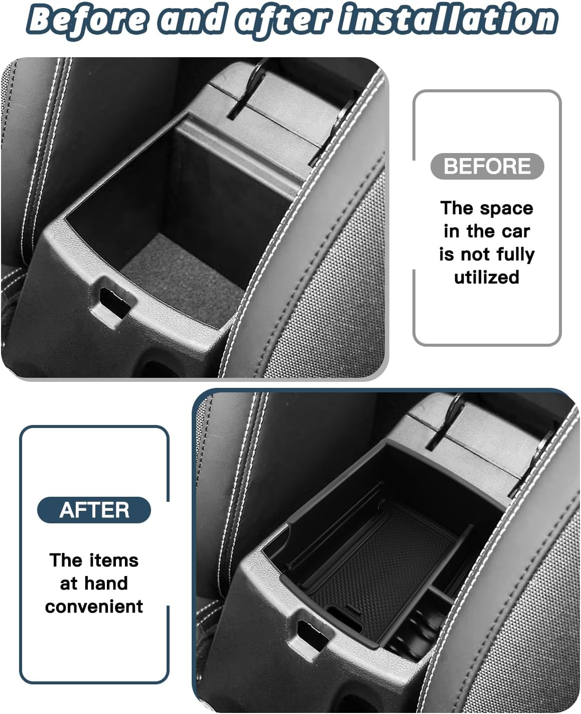 Ruiya 2020-2026 Hyundai Venue Center Console Organizer for 2025 Hyundai Venue Accessories ABS Material Armrest Console Organizer Compatible with 2020 2021 2022 2023 2024 2025 2026 Hyundai Venue