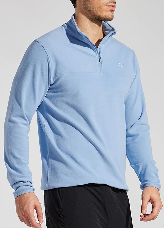 Willit Men's Fleece Pullover Winter Shirts Long Sleeve Quarter Zip Cold Weather Golf Hiking Casual Warm Shirts