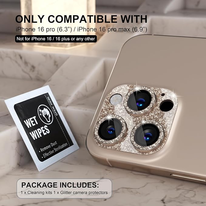 Choiche Compatible for iPhone 16 Pro/iPhone 16 Pro Max Camera Lens Protector