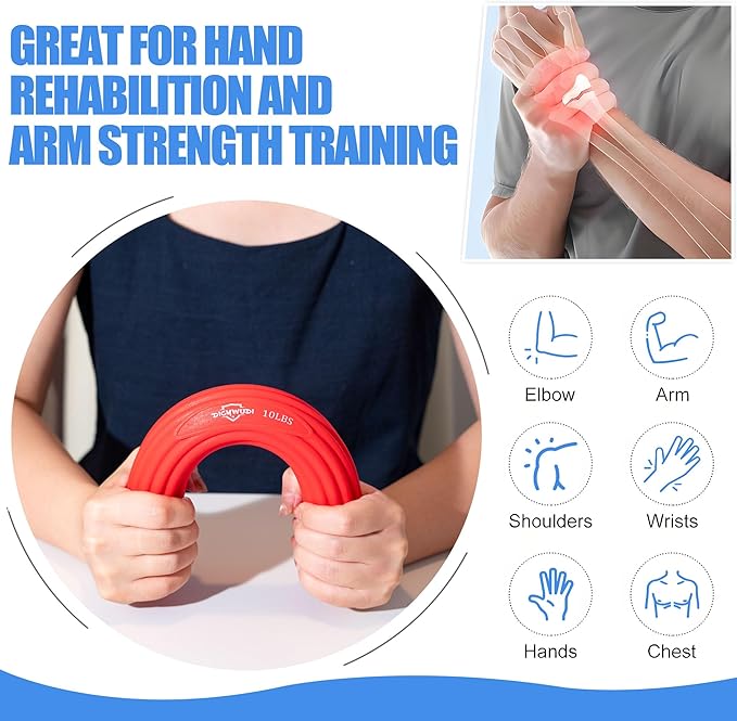 Flex Therapy Bar and Grip Strength Trainers Set, Physical Therapy & Resistance Bar for Golfers Elbow,Tendinitis,Wrist,Forearms Pain, Improve Grip Strength and Relieve Pain