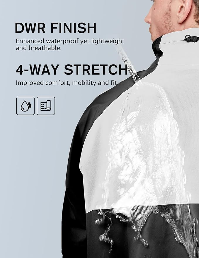 fit space Waterproof Golf Rain Suits for Men Performance Rain Jackets and Pants for All Sports