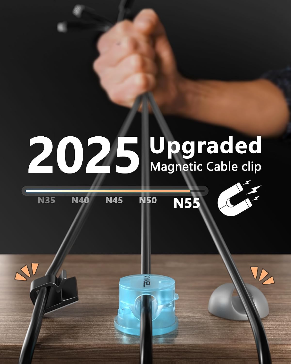 12Pack Magnetic Cord Holder 360° Rotating, 1s Lock Adhesive Desk Organizers