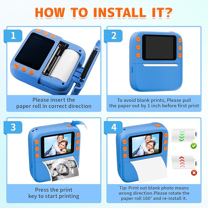 Instant Print Camera for Kids, Christmas Birthday Gifts for Girls Boys