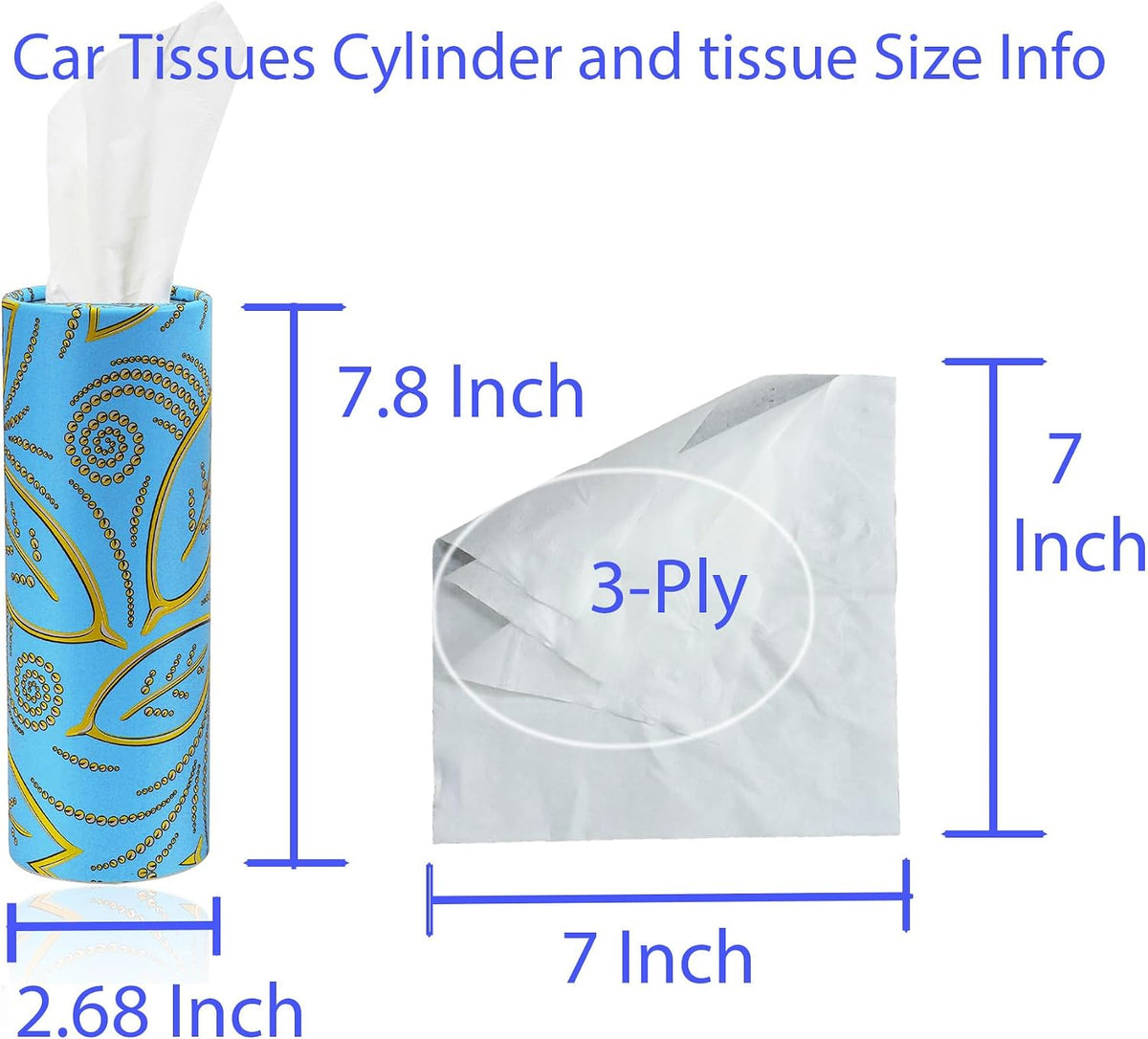 Refillable Car Tissue Holder Dispenser, Facial Tissue Travel Packs