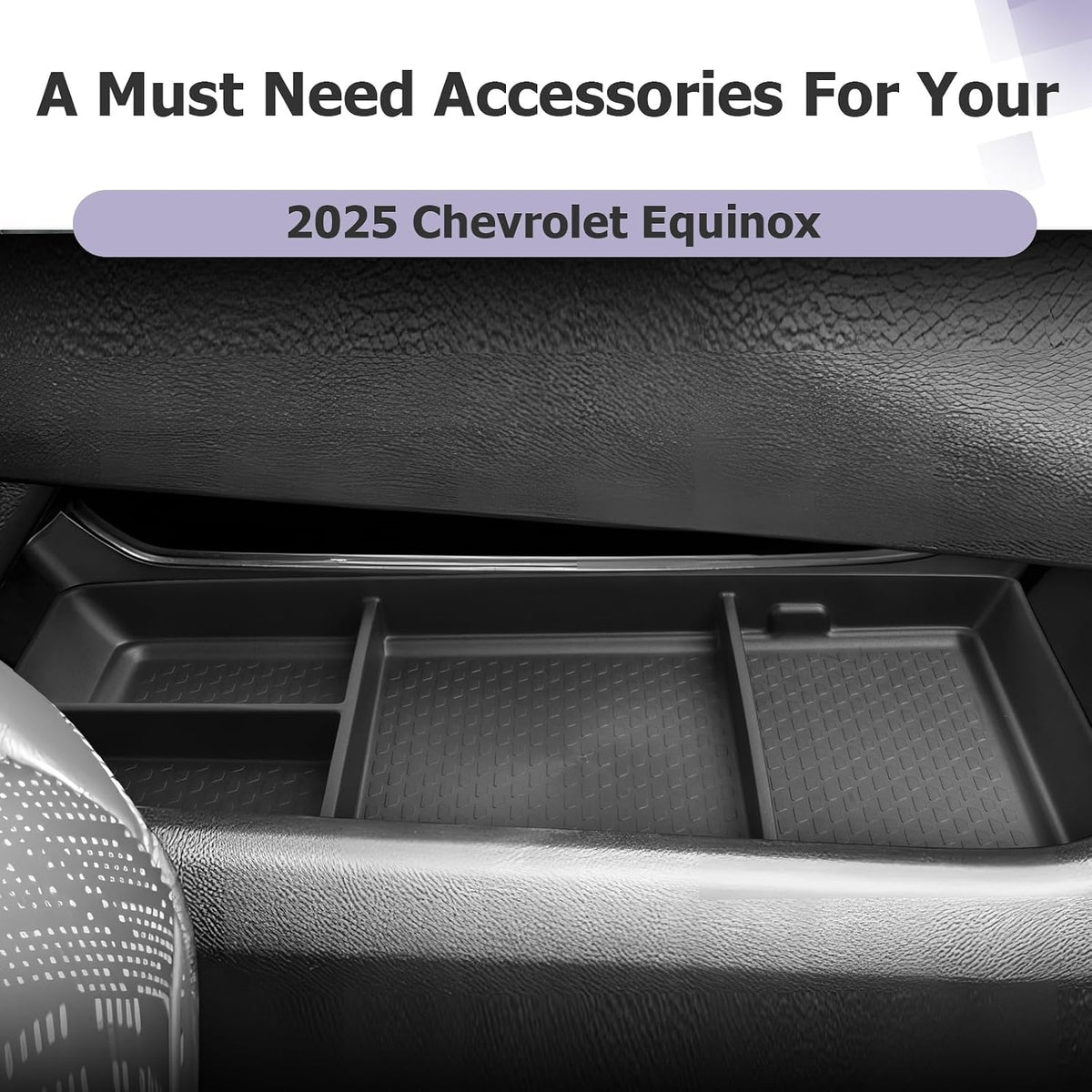 LUWU for 2026 2027 Equinox Lower Center Console Organizer Armrest Storage Box Armrest Organizer Insert Tray Console Organizer Storage Tray 2025 2026 2027 Chevy Equinox Accessories