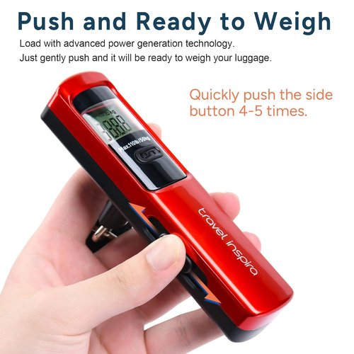 Battery-Free Luggage Scale - Portable Handheld Suitcase Weight Scale, 110 lbs/50 kg Capacity