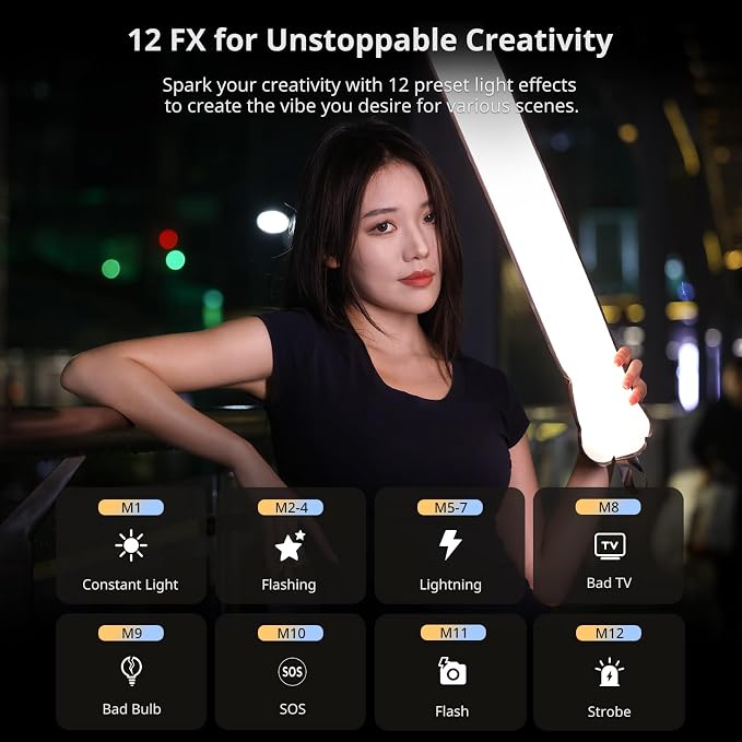Ulanzi UA20 20W Bi-Color Inflatable Tube Light, Portable Handheld Magnetic
