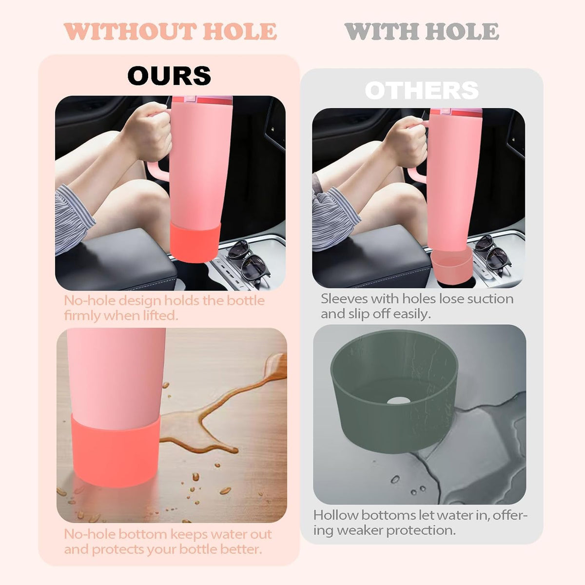 Owala Silicone Boot - Non-Slip, Scratch-Resistant Stability Enhancer for 30oz & 40oz Bottles | 18 Colors Available (Sparkling Sherbet)