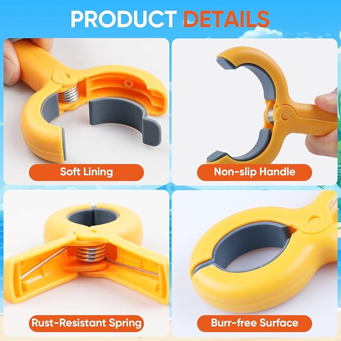 8 Pack Beach Towel Clips for Beach & Pool Chairs Cruise Essential, Heavy Duty