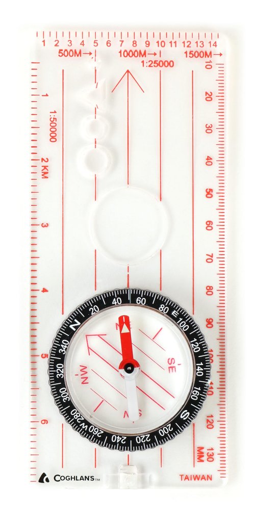 Coghlan's Deluxe Map Compass for Navigation, Orienteering, Hiking, Backpacking, Camping, and Outdoor Survival – Durable Design with Easy-to-Read Rotating Dial and Magnifying Viewer
