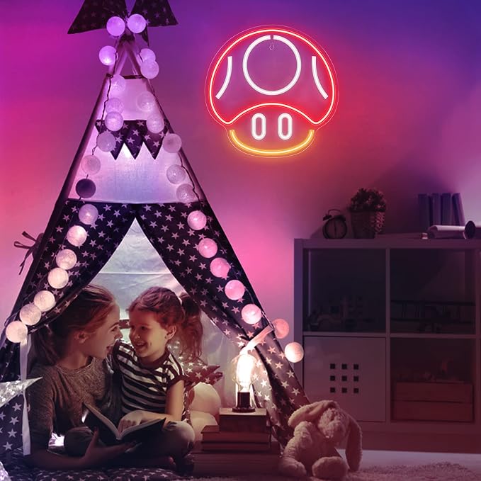 Kavaas Gaming Neon Sign, Mushroom Neon Sign